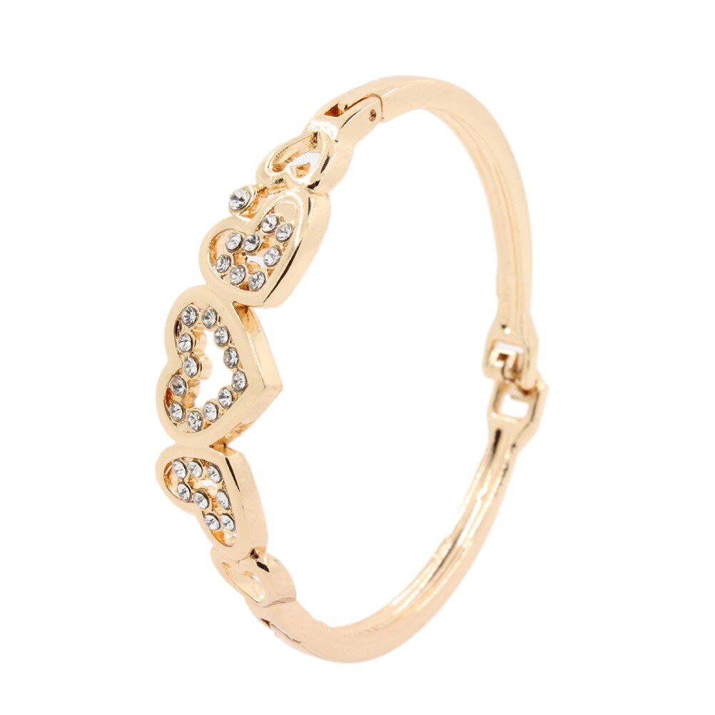 Frauen Dame Kristall Manschette Armreif Liebe Herz Charme Armbinde 16*6 Cm 25g