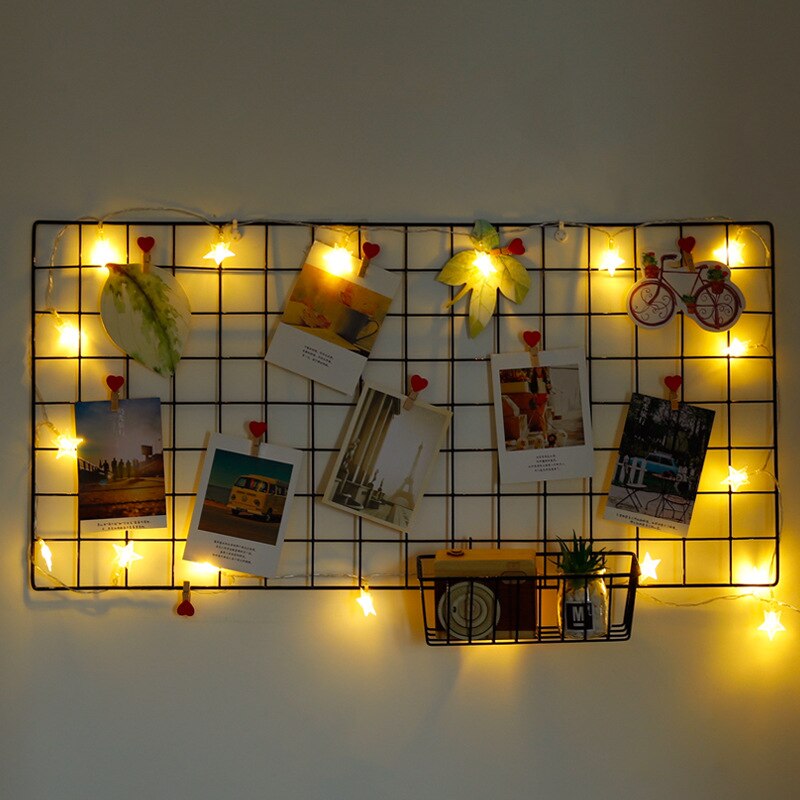Grille Photo mur métal fil panneau maille panneau suspendus Art affichage décor fer support cadres photos cintre mur stockage organisateur