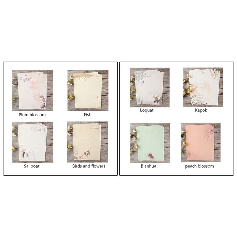 32pcs Home Vintage Writing Letter Paper Retro Writing Stationery School Supplies