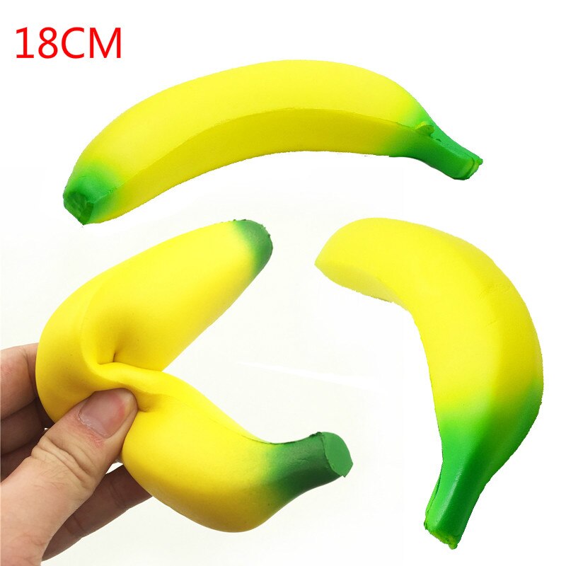 18cm simulatie bananen squishy langzaam rijzende kerstdecoratie jumbo squeeze stress stretch brood kinderspeelgoed voor volwassenen
