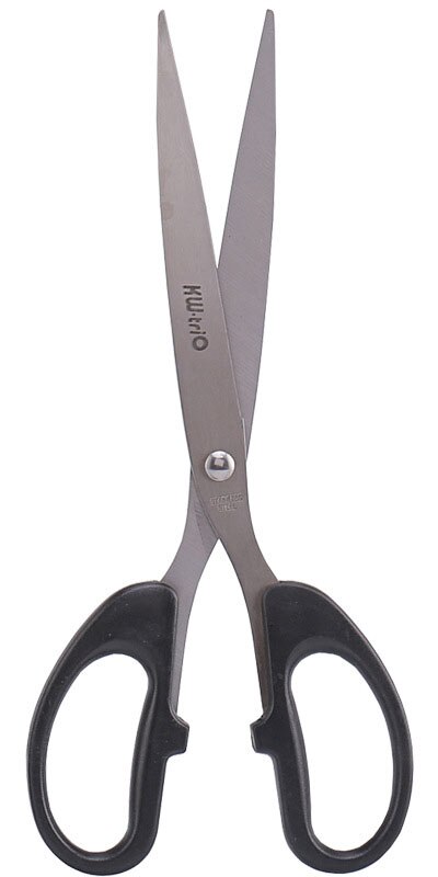 6.5 Inch 7inch 8inch Stainless Steel Curved Edge Scissors Office Scissors Sharp Edge Office Helper Scissors Stationery: 7 inch black