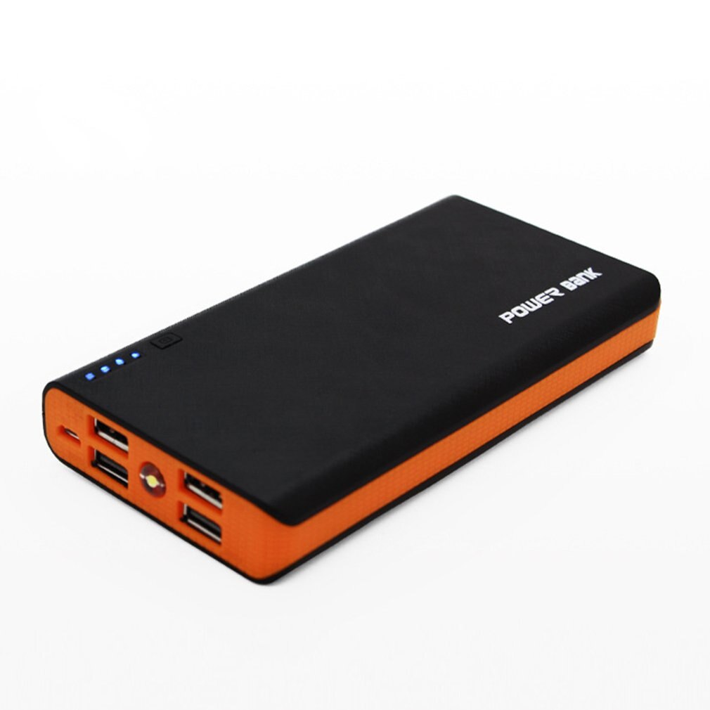 Power Bank Shell with LED Flashlight 4 USB Ports 5V 2A Power Bank Charger Case DIY Kits Powered By 6x 18650 Batteries: 5