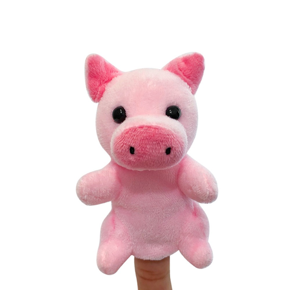 Burattini da dito in tessuto a forma di animali da fattoria per giochi di ruolo e racconti, burattini da mano a forma di animali, burattini cartoni animati Kawaii per spettacoli didattici: Rosso
