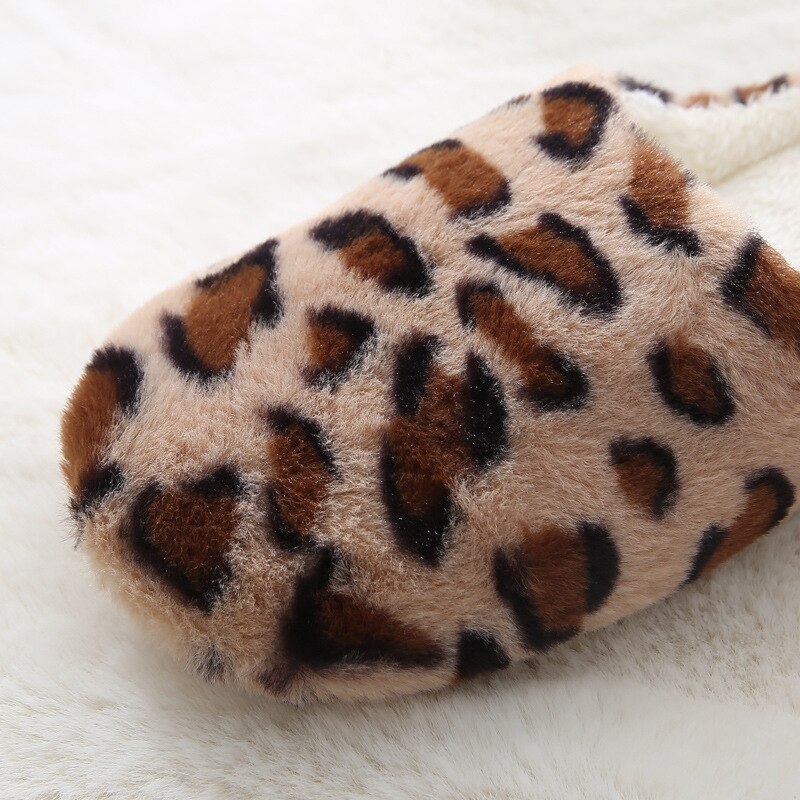 Zachte Bodem Thuis Slippers Vrouwen Luipaard Print Indoor Floor Slippers Non-Slips Schoenen Voor Slaapkamer Huis Warm Vrouw Slippers
