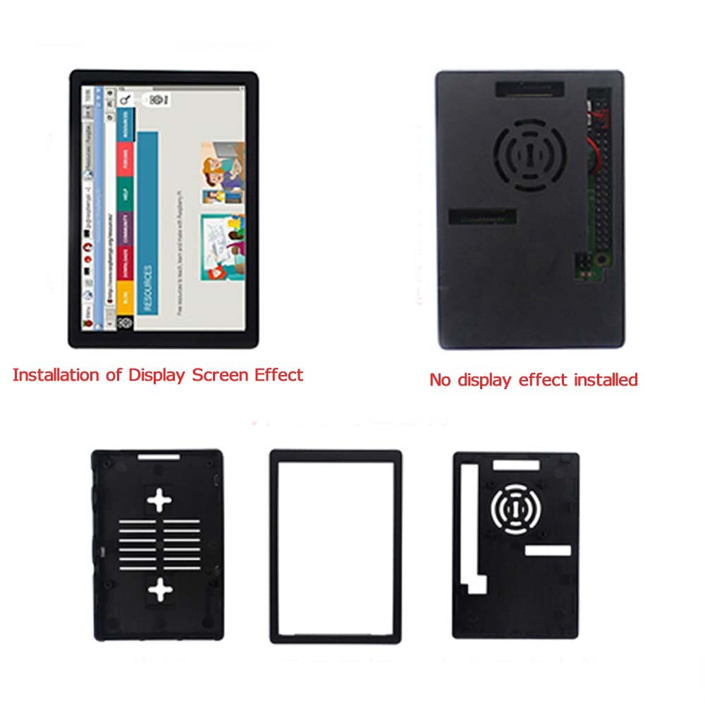Raspberry Pi 3 Model B + Plus Case Plastic ABS Case Shell Box + 5V Koelventilator voor raspberry Pi 3 3.5 inch Touchscreen