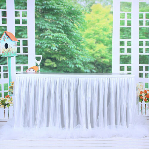 Tulle Table Skirt Tablecloth for Party Wedding Home Decoration Birthday Party / Baby Shower Chiffon Gauze Bridal Veil 183x78cm