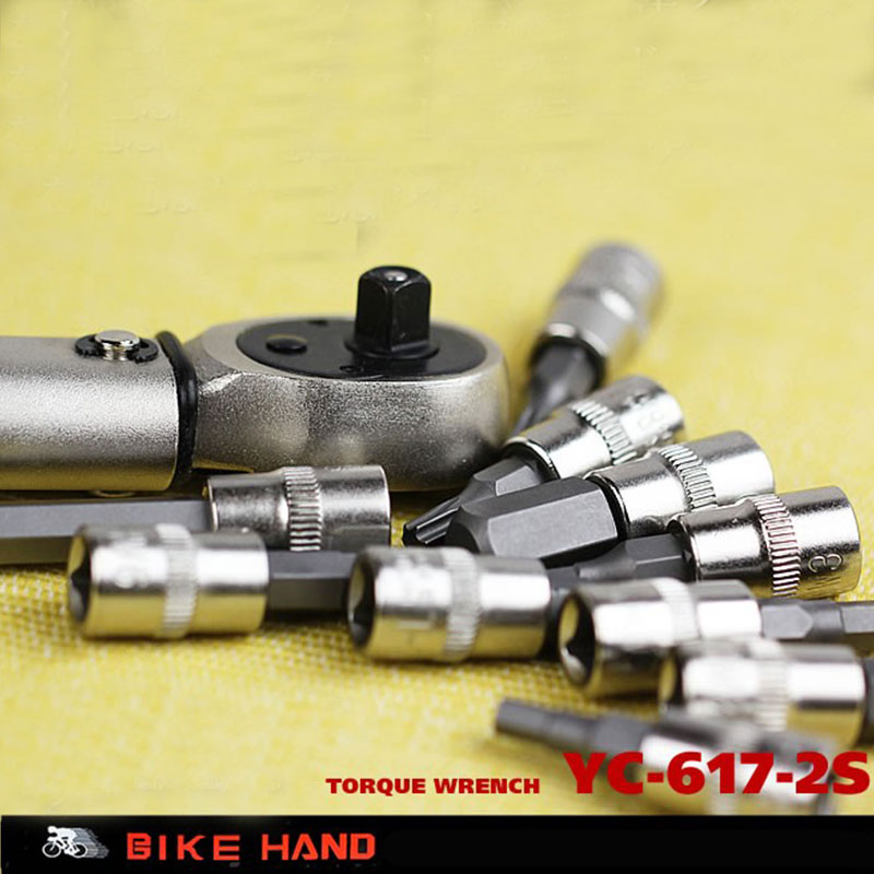 Bicycle wrench repair tool Kits Taiwan BIKEHAND YC-617-2S Bicycle Bike Torque Wrench Allen Key Tool Socket Spanner