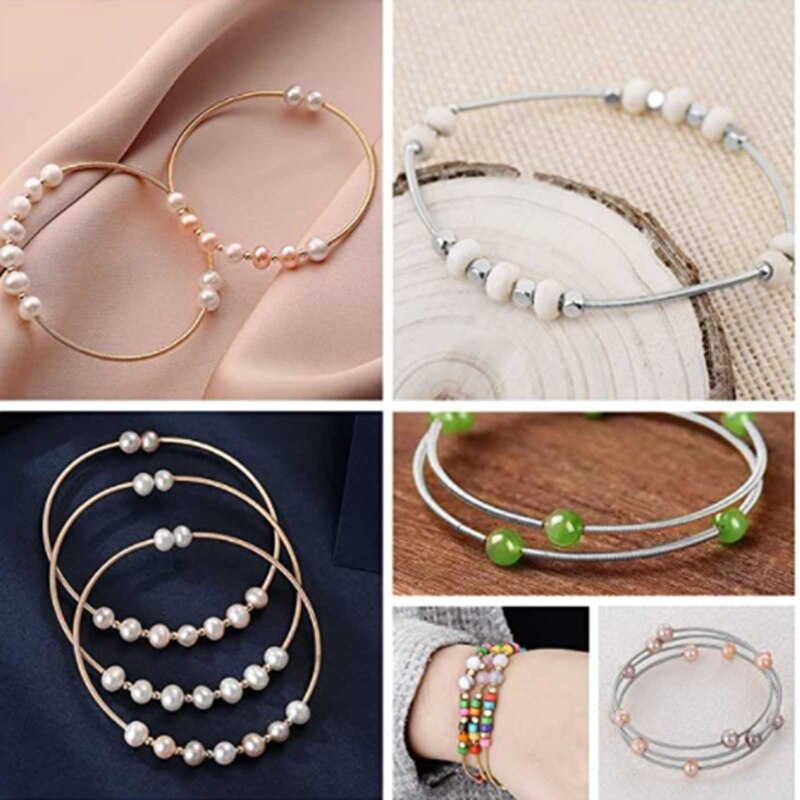 10 pezzi placcato argento bianco braccialetto braccialetto vite fine palla polsino perline fascino gioielli fai da te per donna uomo polsino regali braccialetto