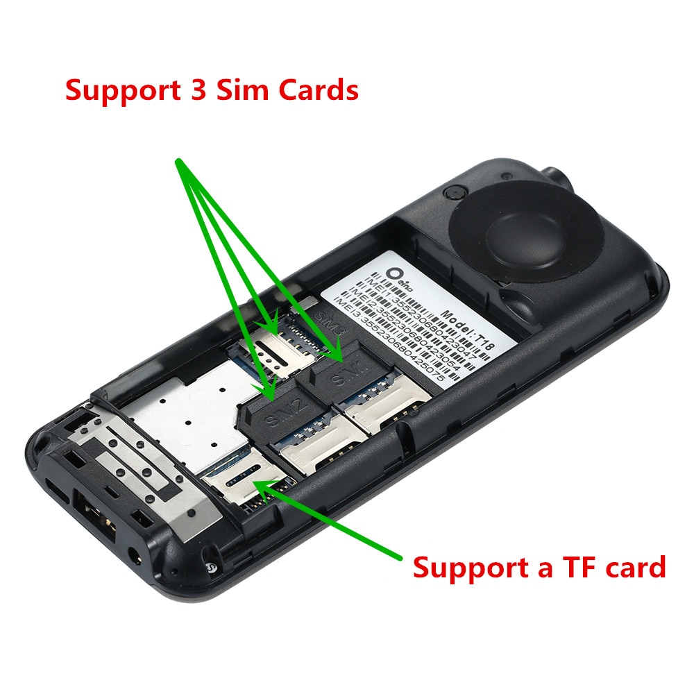 Original Oeina T18 2500mAh Powerbank big battery FM 3 Sim Cards Students Celular Pregnants Parents Mini Call Mobile phone