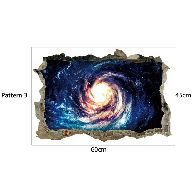 Serie universo de estrellas 3D, pegatinas de pared rotas para niños, habitaciones de bebés, dormitorio, decoración del hogar, calcomanías, póster mural, pegatina en la pared: Pattern 3