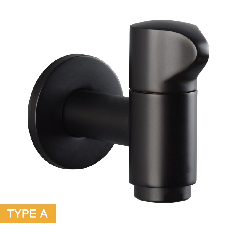 Matte Black Color Finished Wall Mounted Washing Machine Tap Mop Pool Tap Outdoor Garden Faucet Solid Brass Tap Water Bibcock
