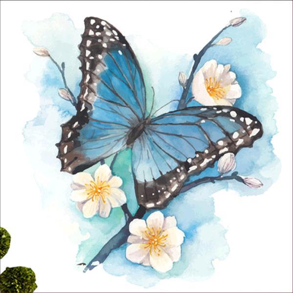 5d gjør-det-selv-maleri "fargerik sommerfugl" 3d diamantmaleri runde rhinestones diamantmaleri broderidyr: 7144