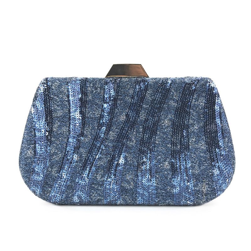 Snygg kvinnor handväska kväll fest brud clutch väska bal bröllop plånbok handväska: Blå