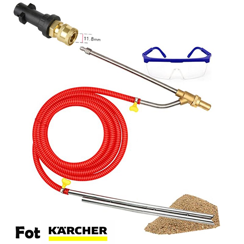 1/4 Inch Quick Connect or Compatible For Karcher k2-k7 Car Pressure Sand Wet Blasting Kit Hose Wet Sandblaster Attachment: Brown