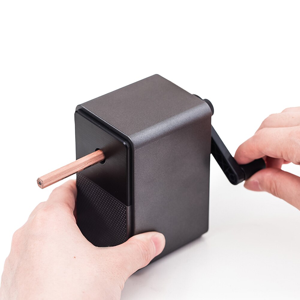 Pencil Sharpener Single Hole Portable Student Manual Stationery Easy Use Lightweight Hand Crank With Container School