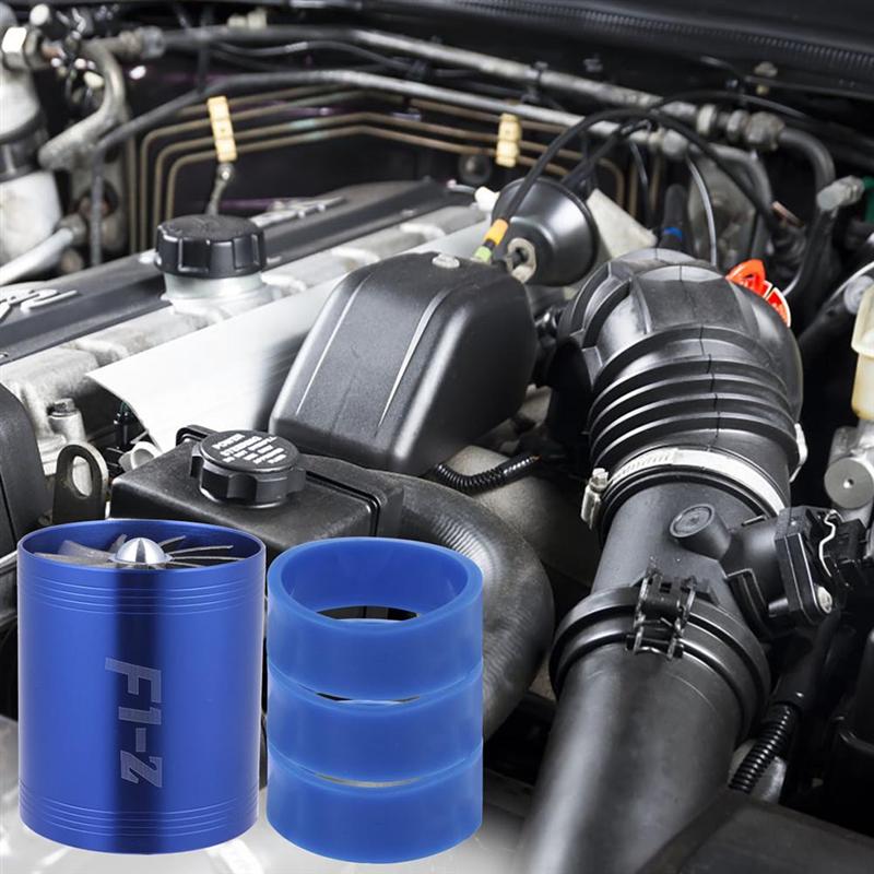 2 Stuks Dubbele Turbine Turbo 'S Lader Fan Auto Supercharger Met 6 Rubber Ring