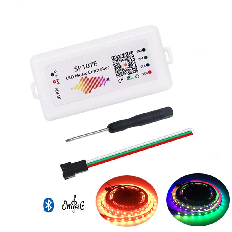 Bluetooth Muziek Controller SP107E Voor WS2812B WS2811Addressable Smart Led Strip Lampphone App Controle Rgb Pixel Licht Controller