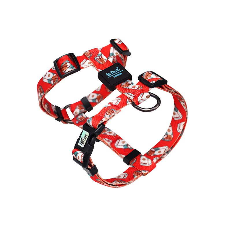 Harnais Chien Mode Puppy Pet Dog Harness Voor Grote Honden Pommeren Pitbull Franse Bulldog Beagle Kerst Hond Accessoires: Rood / L