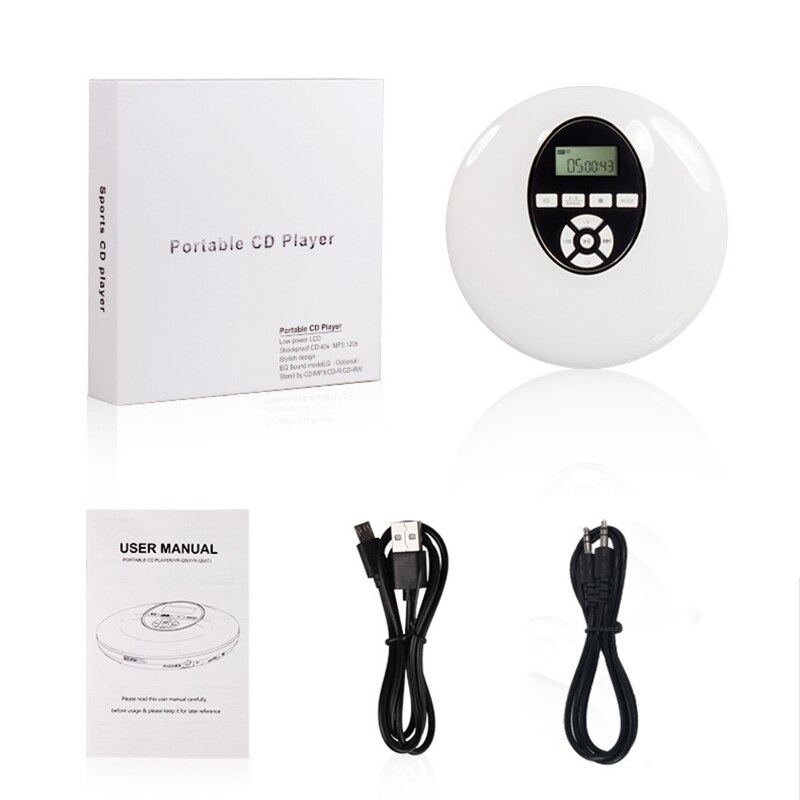 Round Style Portable CD Player Headphone HiFi Music Reproductor CD Walkman Disc Player Shockproof Lecteur CDRound Style Portable