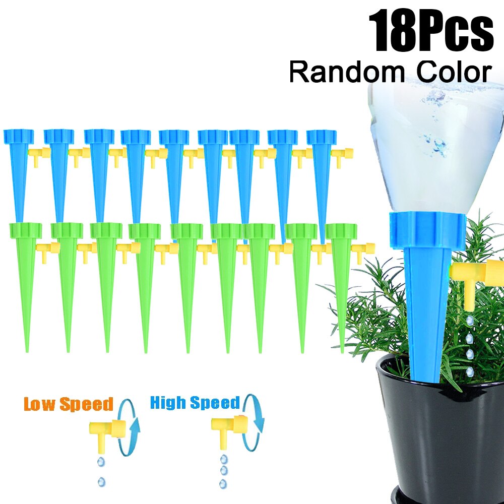 Herramienta de riego por goteo automático, Kit de sistema de riego de jardín de plantas y flores, ajustable, dispositivo de autorriego: 18PCS Random
