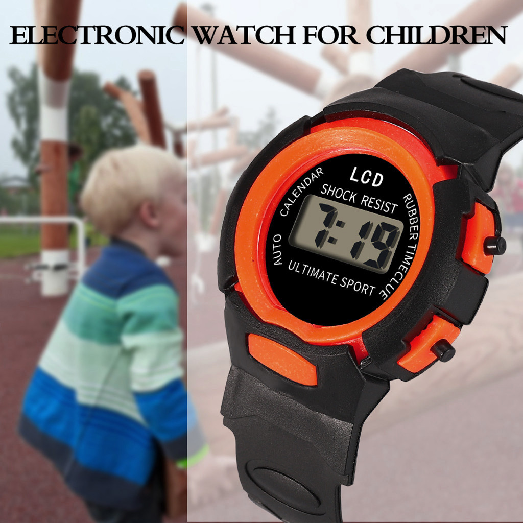 Children Girls Analog Digital Sport LED Electronic Waterproof Wrist Watch