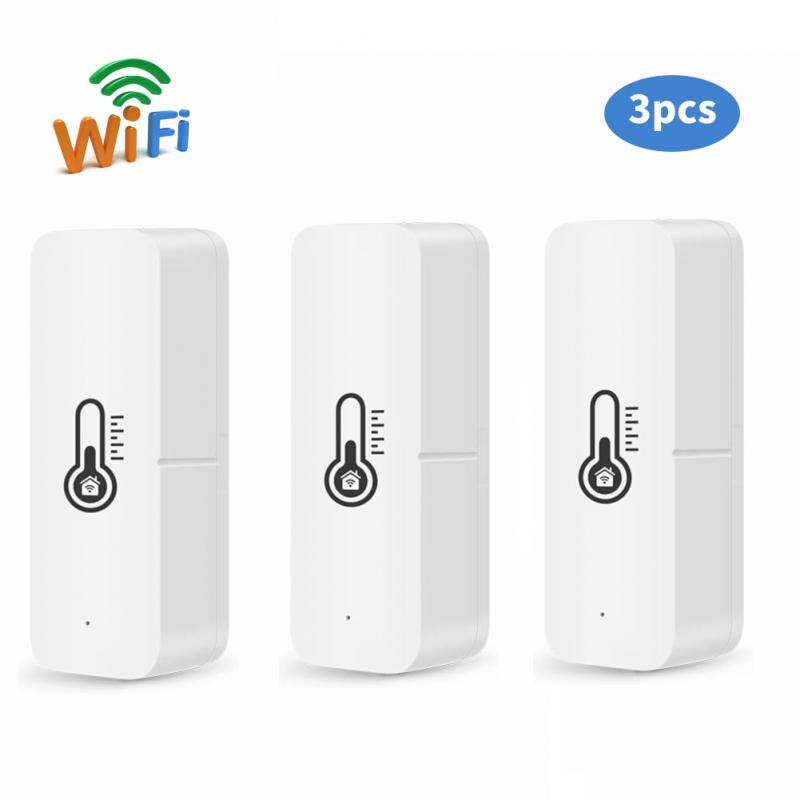 Wifi ZigBee Tuya Smart Temperature And Humidity Sensor Smart Home Indoor Hygrometer Controller Monitoring For Alexa Google Home: wifi 3pcs