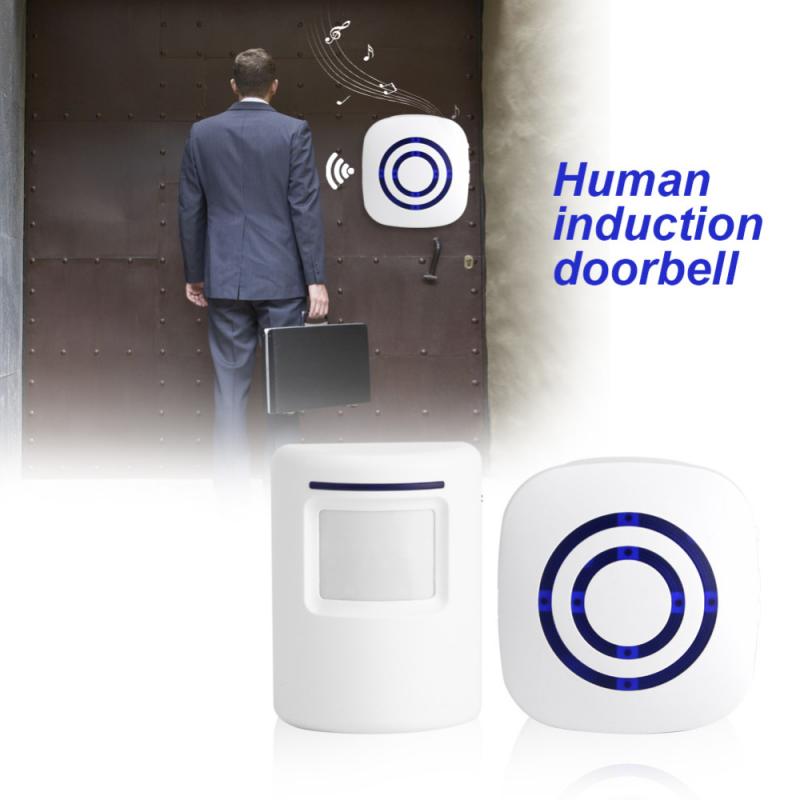 Smart Door Bell Chime Wireless Intelligent Sensor Digital Infrared Human Body Sensor Split Reminder Waterproof Door Bell Alarm