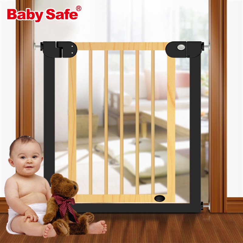 Solid wood stair gate Door Stop 76-83cm Child Solid Wood Gate Baby Balcony Pet Dog Isolation
