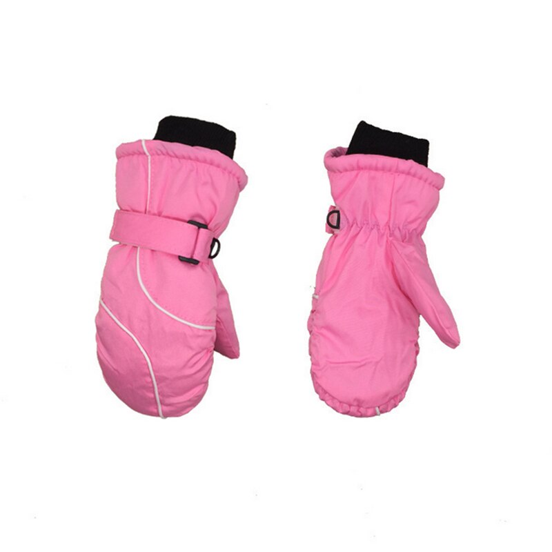 1 Pair Children's Ski Mittens Girls Boys Snow Warm Winter Gloves Outdoor Waterproof Windproof Thicken for Snowboard Gloves: Pink