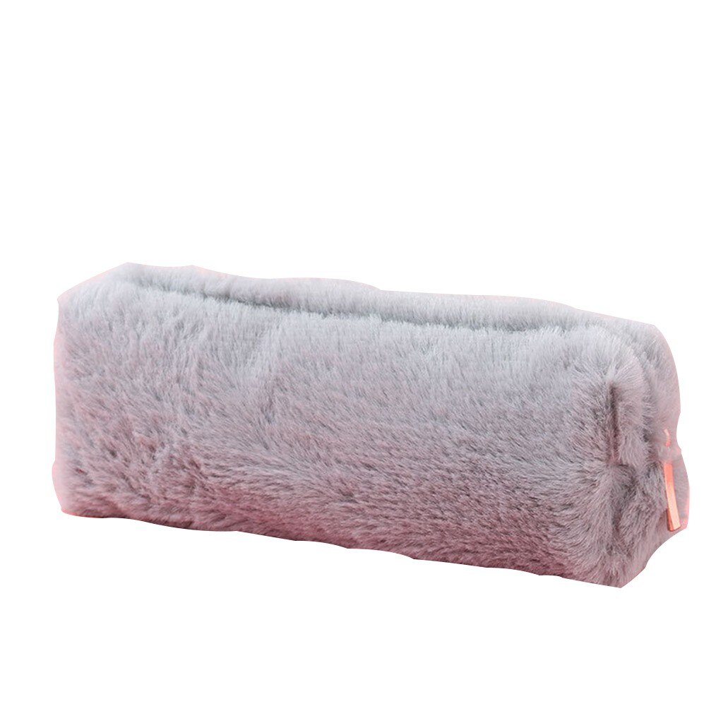 Pink Plush Kawaii Pencil Case Cute Pencil Case for Girls Student Pencil Bag Stationery Pencilcase Pen Bag School Supplies #30: Gray