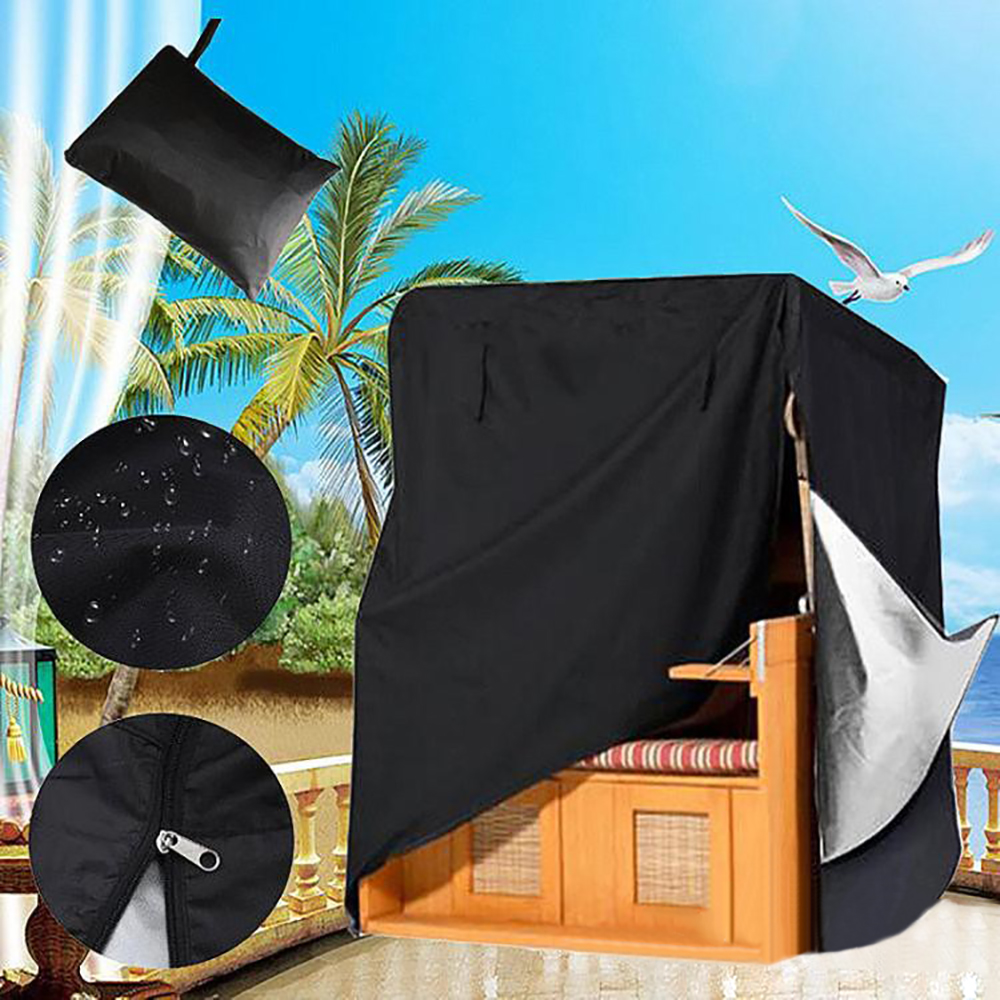 Garden Bench Dustproof Cover Waterproof Breathable Outdoor Bench Seat Cover Black Outdoor Furniture Cover UV Protection Useful