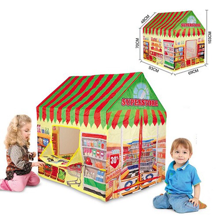 Spil hus play telt brandbil politibus sammenfoldelig pop up legetøj legerum klud børns legetøj telt model: G