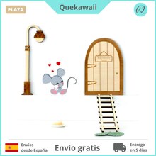 Kit mouse fata dente in vinile con porta + lanterna + scala magica in legno per dipingere e personalizzare + Quesito + zerbino mouse perez artigianato giocattoli per bambini per ragazza giocattolo bambino che cade denti regalo