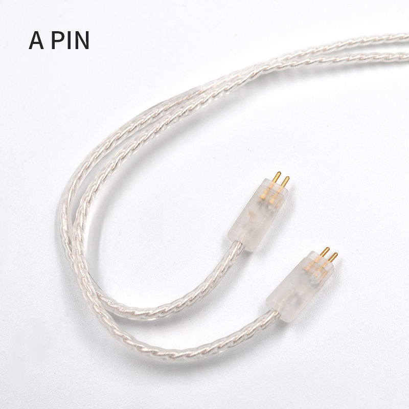 AK KZ Lighting Dock Cable 2Pin/MMCX Connector Plated Silver Cable For KZ ZS5/ZS6/AS16/ED16/ZST/ES4/AS12/ZS10/AS10/ZSN Pro/ZSX: A For ZS4ZS6ZSAED16