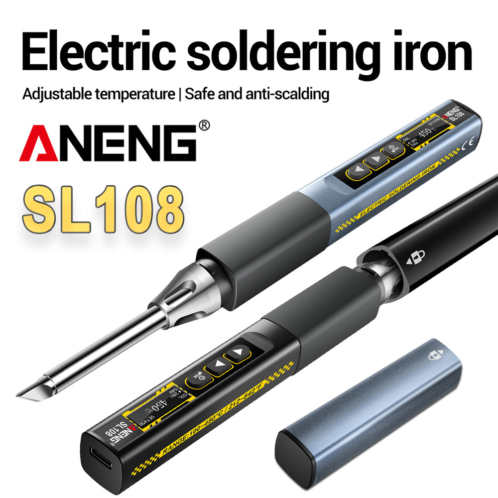 ANENG SL108 Electric Soldering Irons kit PD 96W QC Adjustable Temperature Fast Heat Portable Digital Smart Soldering Iron Tools