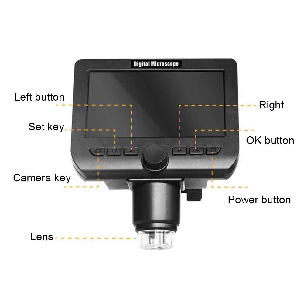 4.3 Inch Digital Microscope 8 Leds Lab Rechargeable Battery Magnification Education HD 1000X Wifi Students LCD Display