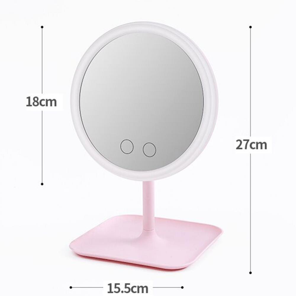 USB Rechargeable Adjustable LED Fill Light Makeup Mirror Dressing Table Lamp Storage Mirror Adjustable Touch Cosmetic Mirror
