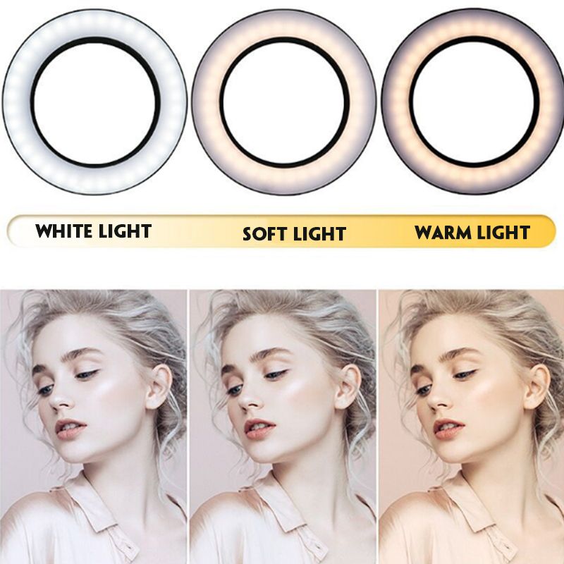33cm Photography LED Selfie Ring Light Dimmable LED Ring Light Tripod Phone Video Light Lamp With 210cm Tripod Ring Fill Light