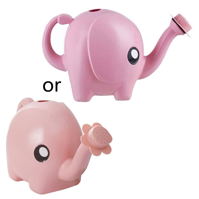 Regadera de elefante de dibujos animados para niños, botella de plástico de 1L, hervidor de agua largo para plantas, macetas de flores, hogar, Patio, césped