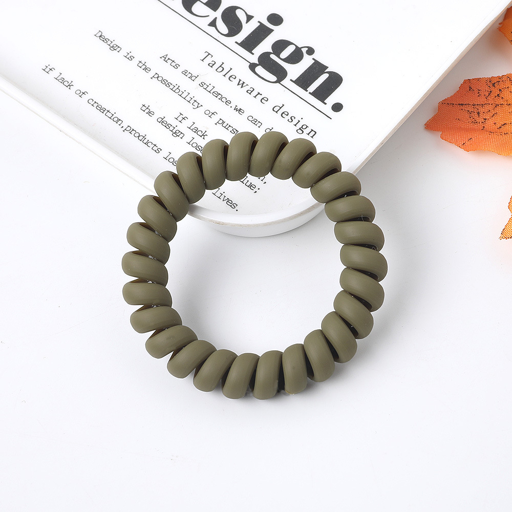 Lazos para el cabello en espiral negros, elásticos mate, sin rastro, accesorios para el cabello para hombres, cabello rizado, pelo largo y grueso: Gris oscuro