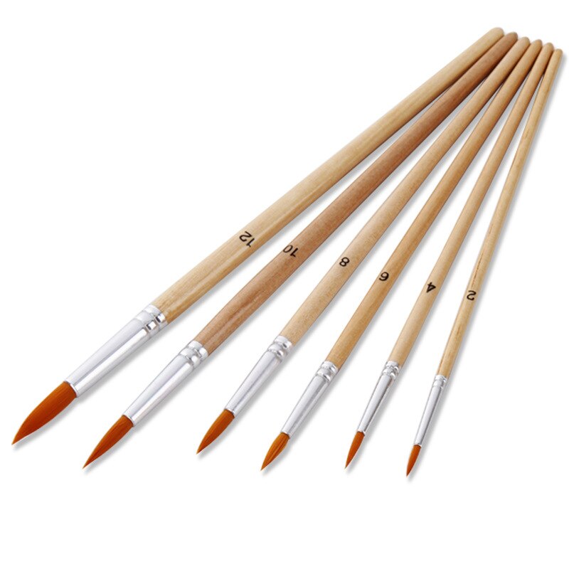 Juego de pinceles de nailon para pintura al óleo, Set de 12 unidades de pinceles para pintura al óleo para acuarela, dibujo acrílico, suministros de arte, diferentes tamaños