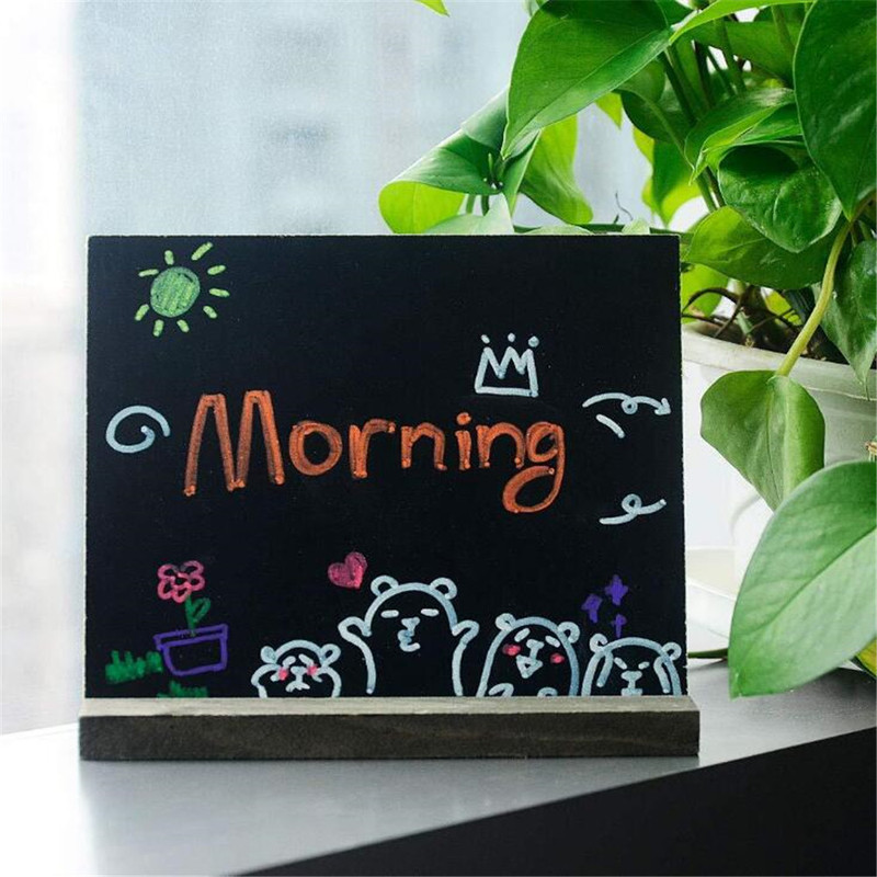Retro Small Blackboard Decoration Writing Cork Board Desktop Wooden Chalkboard Display Cabinet Decoration Message Crafts