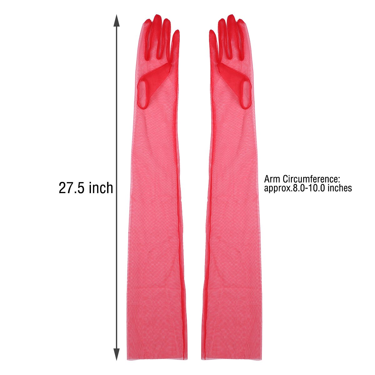 Elegantes guantes largos de tul transparente para mujer, guantes largos sexis de dedo completo para boda y , accesorios para damas de fotografía