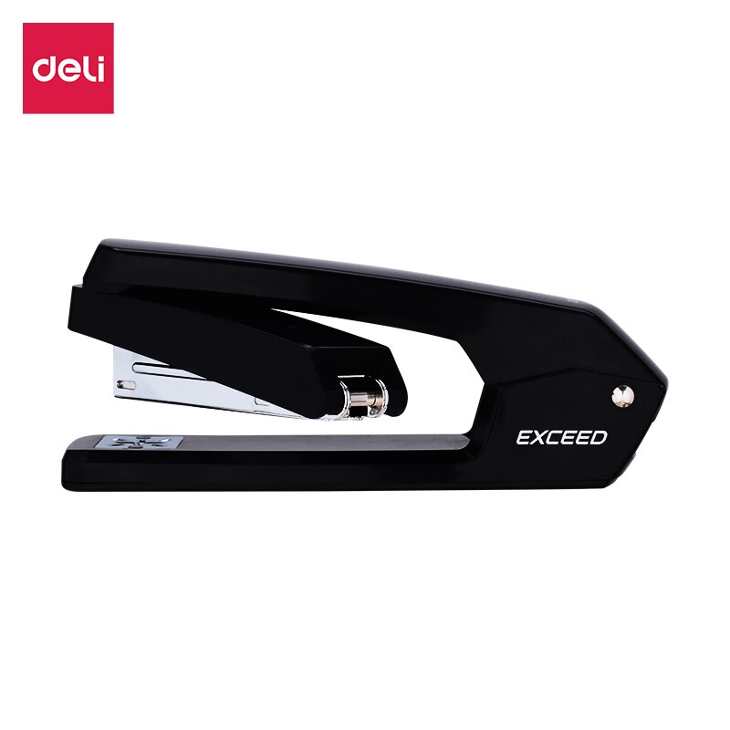 Deli Swivel Stapler Office Home Use Half Strip Stapler 25Sheets Smooth Stapling Rotatable Anvil Stationery E0434