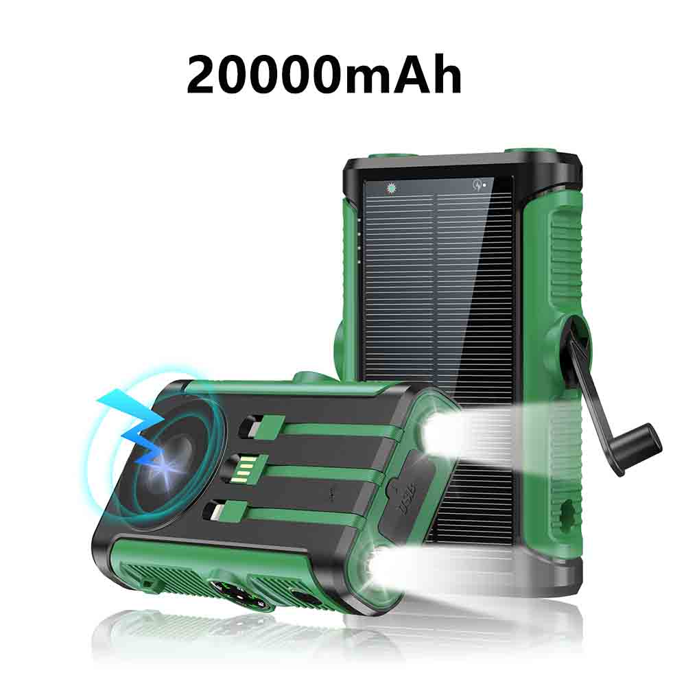 Banco de energía Solar de 50000mAh con Cable, manivela de carga, batería externa, cargador inalámbrico Magsafe de 22,5 W para IPhone: Rojo