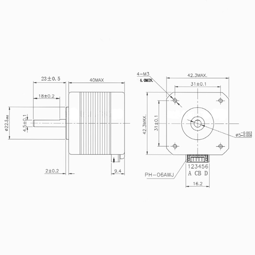 1Pc 42BYGH40 Nema17 Stappenmotor 1.8 Graden 42Mm Dual As 1.7A Motor Voor Cnc Graveermachine 42BYG40