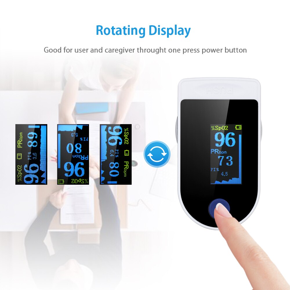 Finger Pulse Oximeter Blood Oxygen Saturation meter Fingertip Pulsoximeter SPO2 Monitor Oximetro dedo Oximeter + IR Thermometer