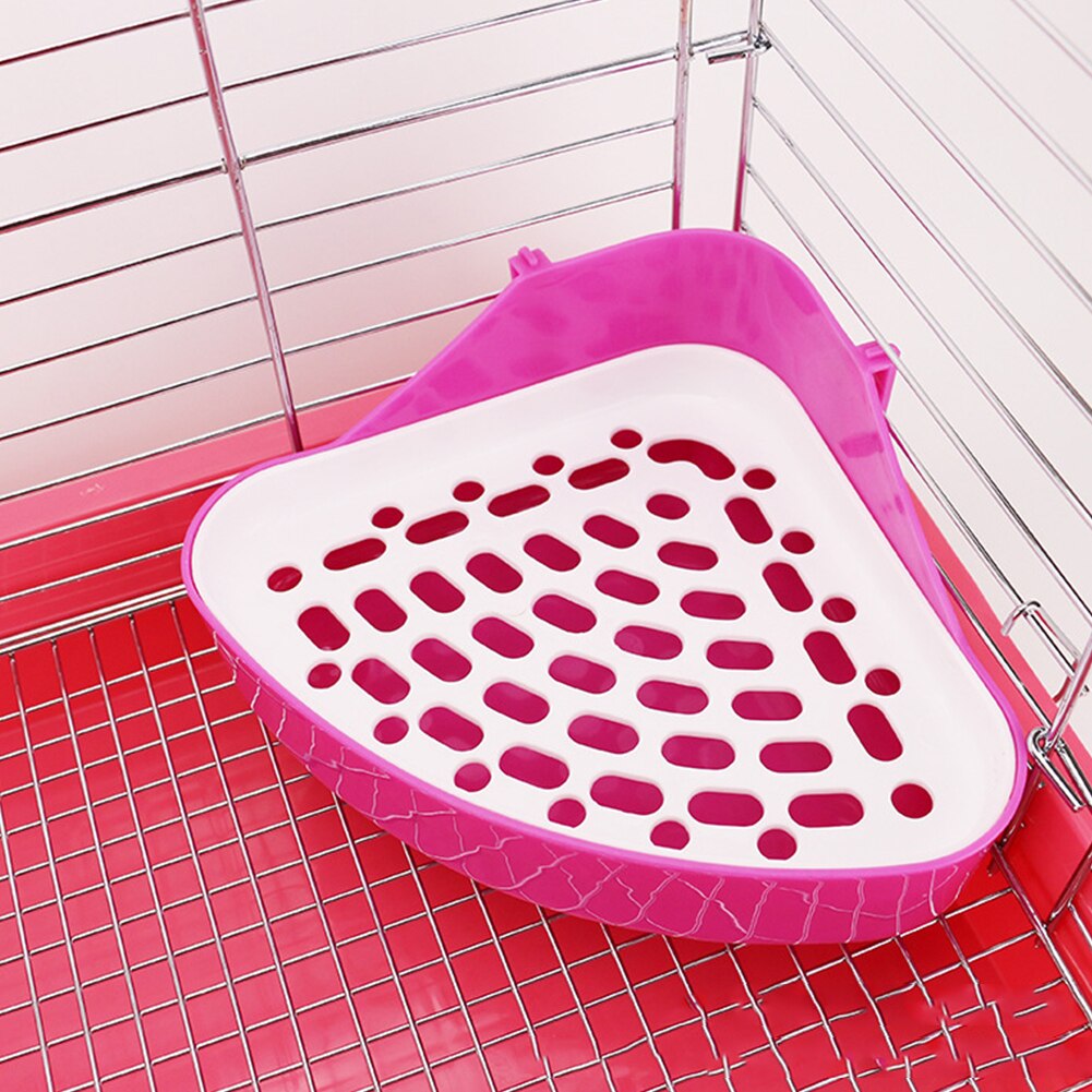 Kæledyr toilet kuldbakke holdbar let rengøring hamster lille dyr hund hjørne kanin sparer plads træning bærbar trekant