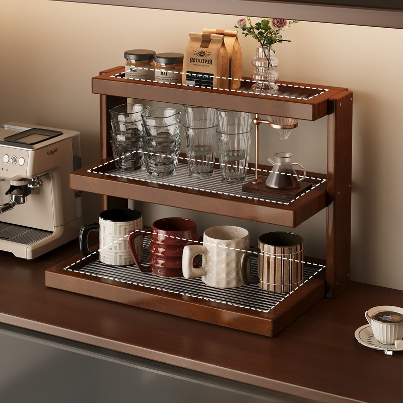 Estante de mesa para encimera, estante de almacenamiento de tazas, estante acrílico para tazas de agua, bandeja de almacenamiento, estantes organizadores para el hogar, organizador de cocina