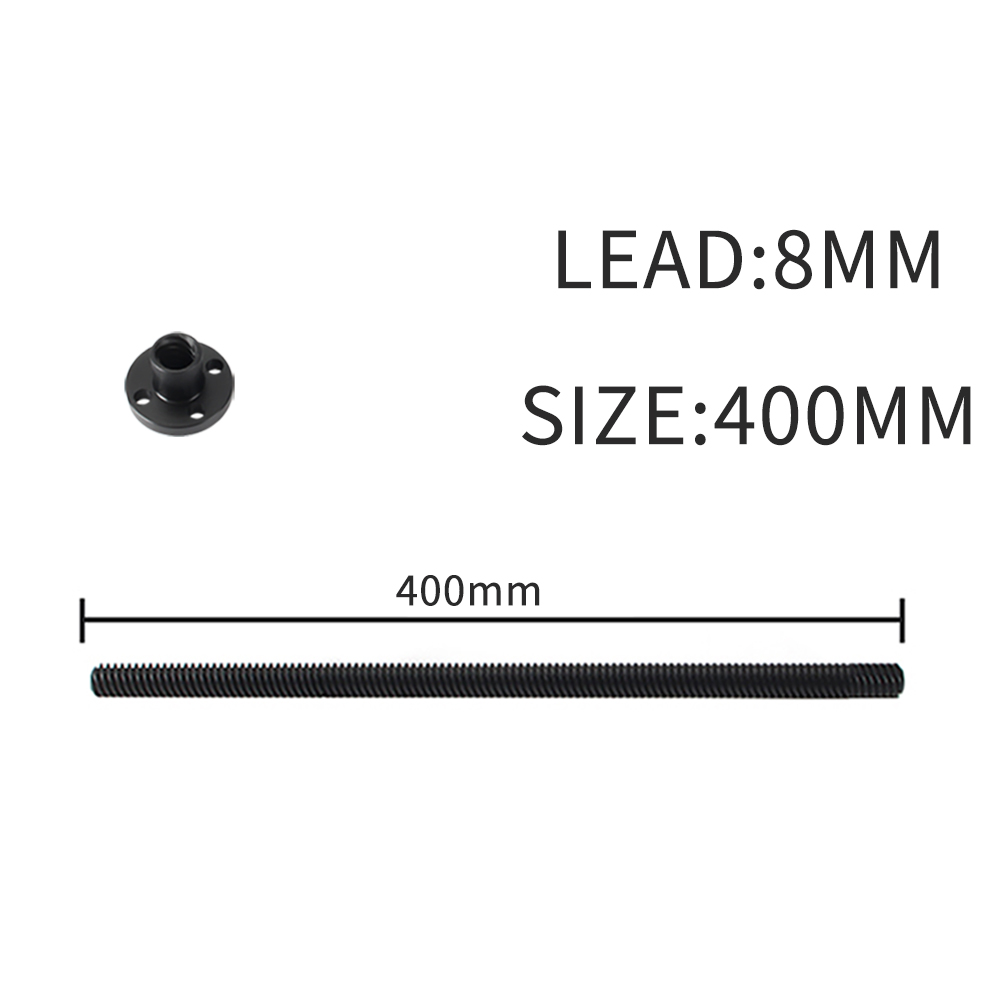 T8 PTFE Teflonto Lead Screw 2mm/8mm With POM Nut For Ender3 Ender3 pro Ender3 V2 Ender5 Sidewinder X1 VORON 3D Printer Parts: Lead 8MM 400